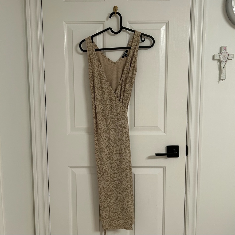 Jacob Tan Ribbed Sheath Cocktail Dress